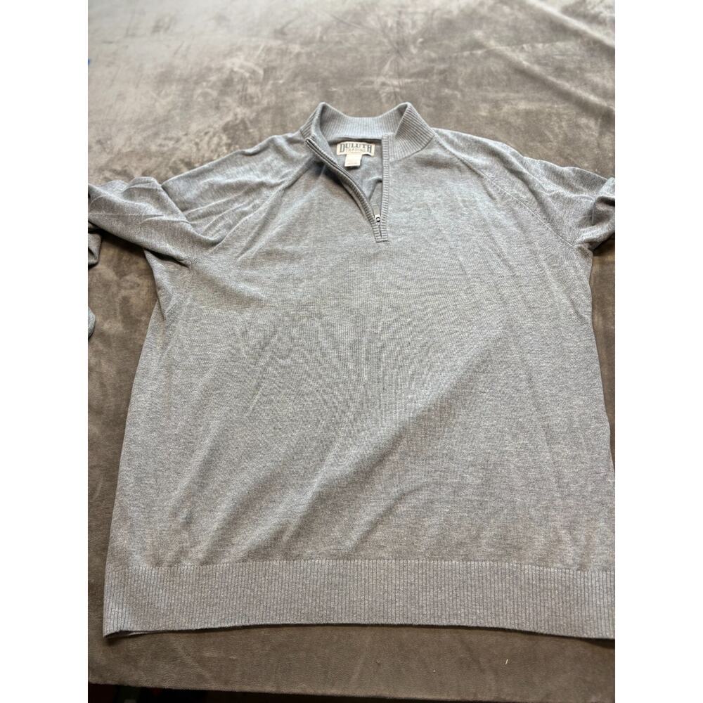 Duluth Trading 1/4 Zip Mens‎ Size Large Gray Pullover Sweater